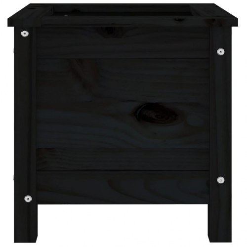 Plantekasse 40×40×39 cm i massivt fyrretræ - sort