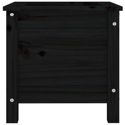 Plantekasse 40×40×39 cm i massivt fyrretræ - sort