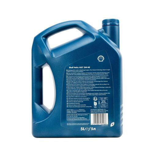 Motorolie til bil Shell Helix HX7 5W40 5 L