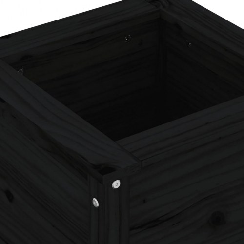 Plantekasse 40×40×39 cm i massivt fyrretræ - sort