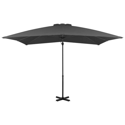 Hængeparasol med aluminiumsstang 250 x 250 cm antracitgrå