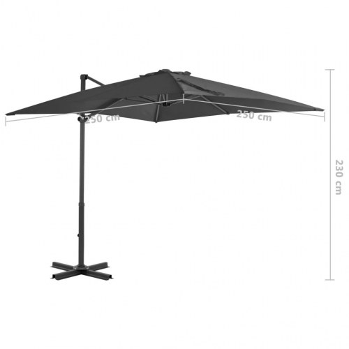 Hængeparasol 250x250 cm aluminiumsstang antracitgrå