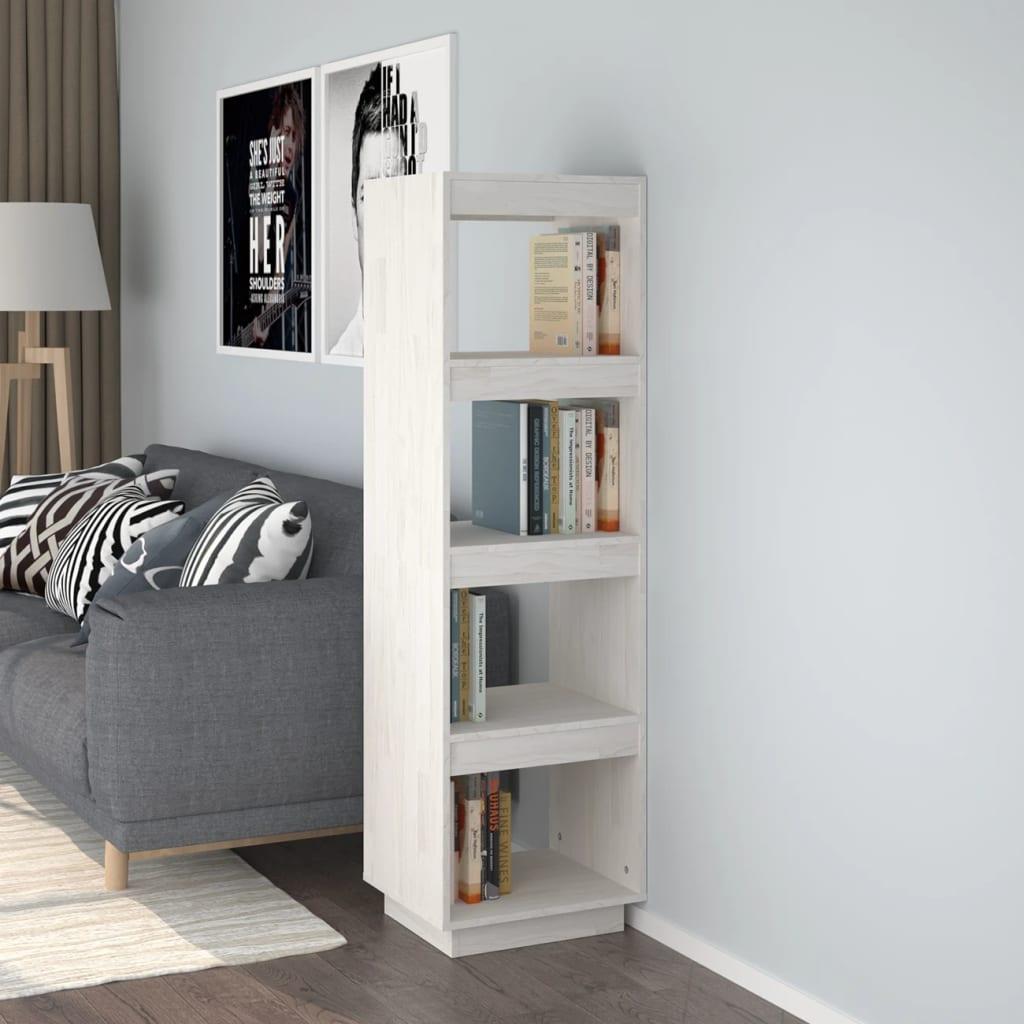 Bogreol/rumdeler 40x35x135 cm massivt fyrretræ hvid