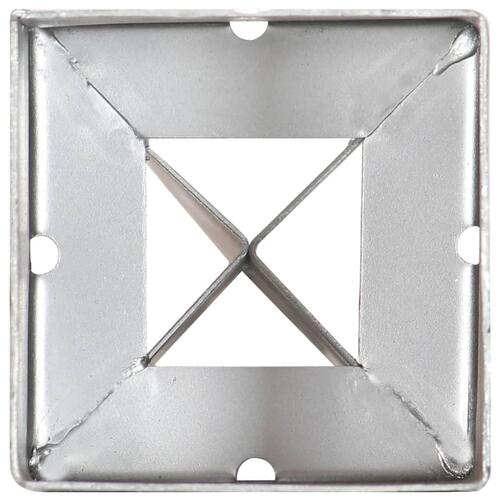 Jordpløkker 2 stk. 9 x 9 x 90 cm galvaniseret stål sølvfarvet