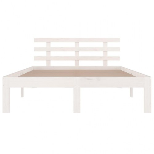 Sengestel 180x200 cm Super King massivt fyrretræ hvid