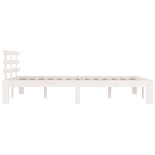 Sengestel 180x200 cm Super King massivt fyrretræ hvid