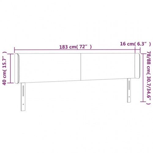 Sengegavl med LED-lys 183 x 16 x 78/88 cm - cremefarvet