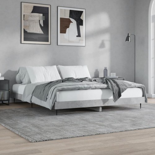 Sengestel 120 × 200 cm i konstrueret træ - betongrå