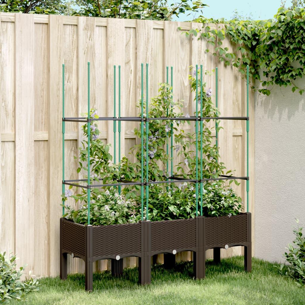 Plantekasse Med Espalier 40X40X142,5 Cm Pp - Brun / 120 x 40 x 142,5 cm