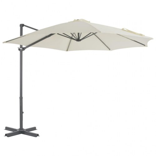 Hængeparasol 300 cm aluminiumsstang sandfarvet