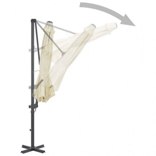 Hængeparasol 300 cm aluminiumsstang sandfarvet