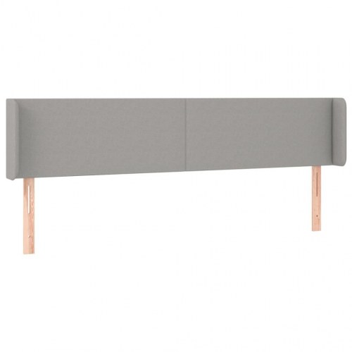 Sengegavl med LED-lys 203 x 16 x 78/88 cm - lysegrå