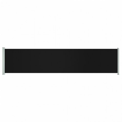 Sammenrullelig sidemarkise til terrassen 140x600 cm sort