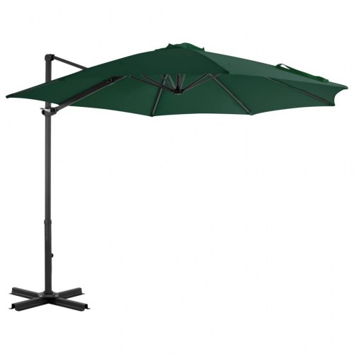 Hængeparasol 300 cm aluminiumsstang grøn