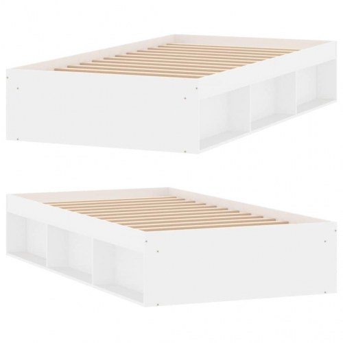 Sengeramme med opbevaring 90×200 cm - hvid