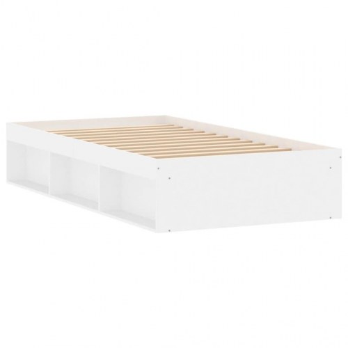Sengeramme med opbevaring 90×200 cm - hvid