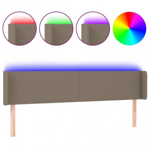 Sengegavl med LED-lys 203 x 16 x 78/88 cm - gråbrun