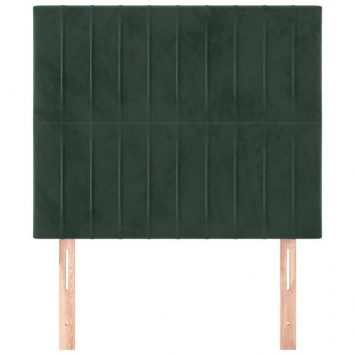 Sengegavl mørkegrøn 90 x 5 x 118/128 cm fløjl