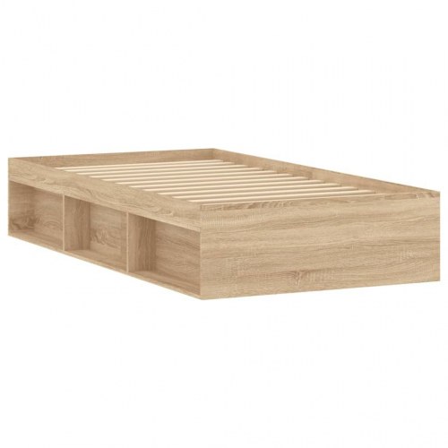 Sengeramme med opbevaring 90x200 cm - sonoma-eg