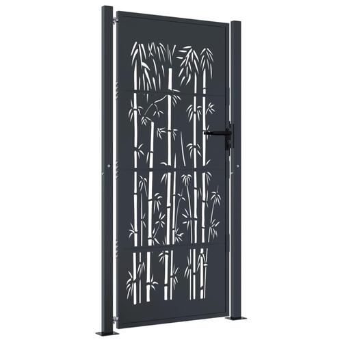 Havelåge 105x180 cm stål bambusdesign antracitgrå