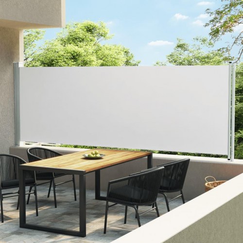 Sammenrullelig sidemarkise til terrasse 600×160 cm - creme