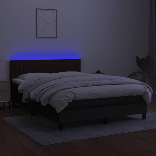 Kontinentalseng med LED-lys 140×200 cm - stof, sort