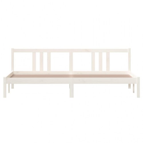 Sengeramme i massivt fyrretræ 200 x 200 cm - hvid