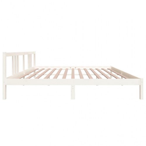 Sengeramme i massivt fyrretræ 200 x 200 cm - hvid