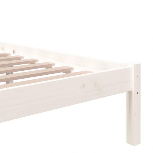Sengeramme i massivt fyrretræ 200 x 200 cm - hvid