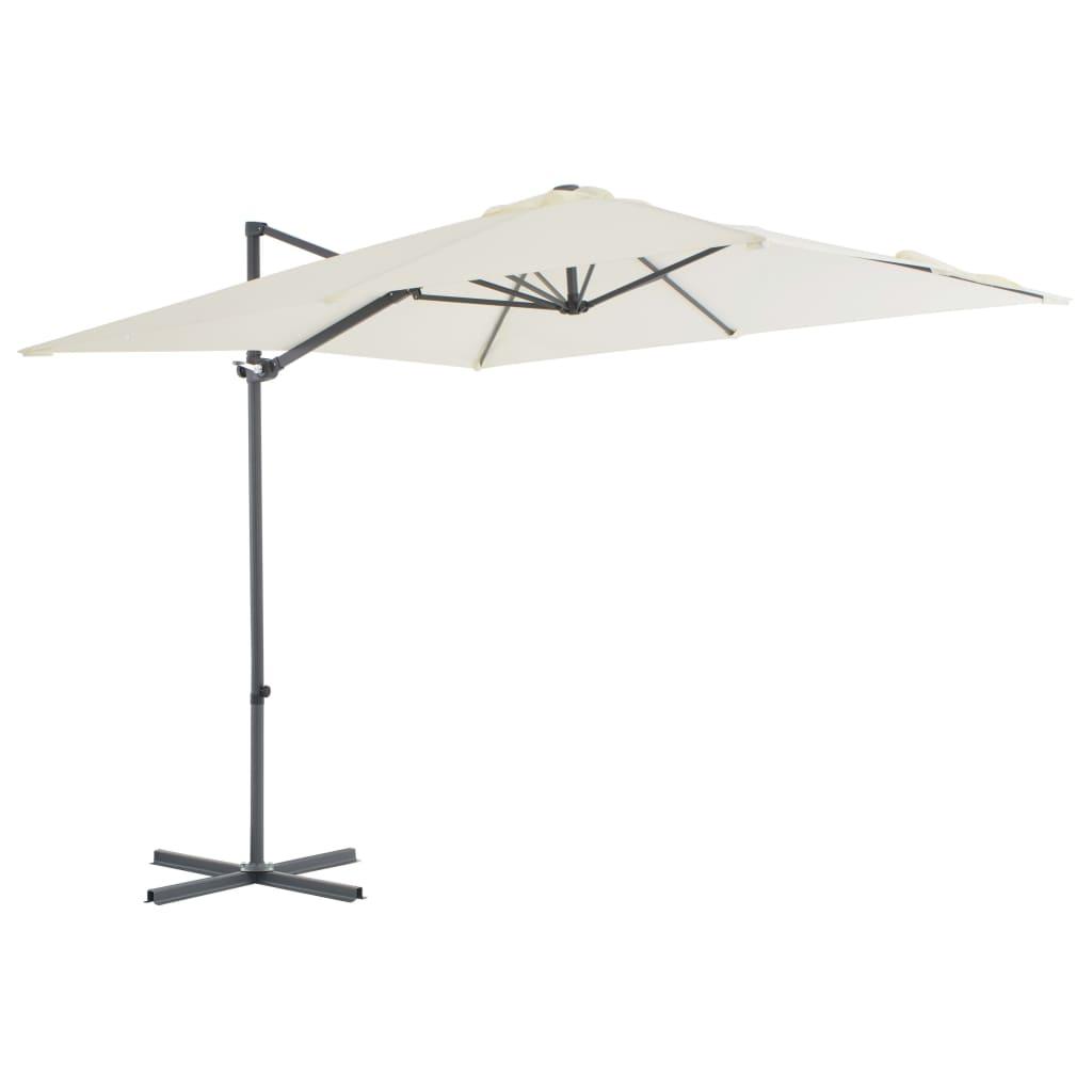 Hængeparasol 250x250 cm stålstang sandfarvet