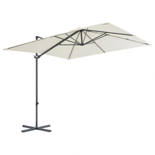 Hængeparasol 250x250 cm stålstang sandfarvet