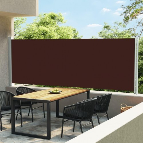 Sammenrullelig sidemarkise til terrasse 600 × 160 cm - brun
