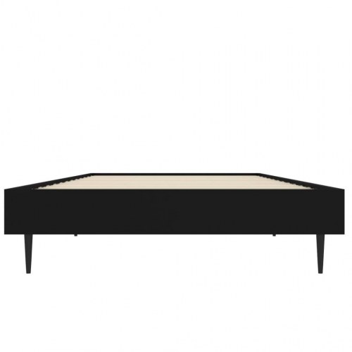 Sengeramme 75×190 cm i sort konstrueret træ med metalben