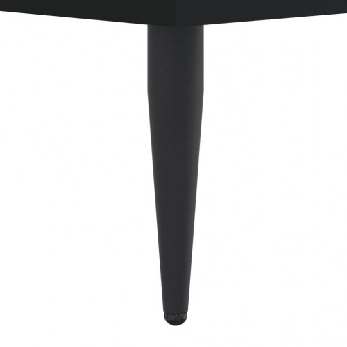 Sengeramme 75×190 cm i sort konstrueret træ med metalben
