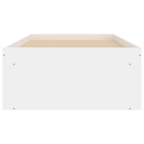 Sengeramme 75 x 190 cm - hvid gæsteseng med opbevaring