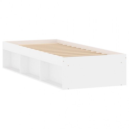 Sengeramme 75 x 190 cm - hvid gæsteseng med opbevaring