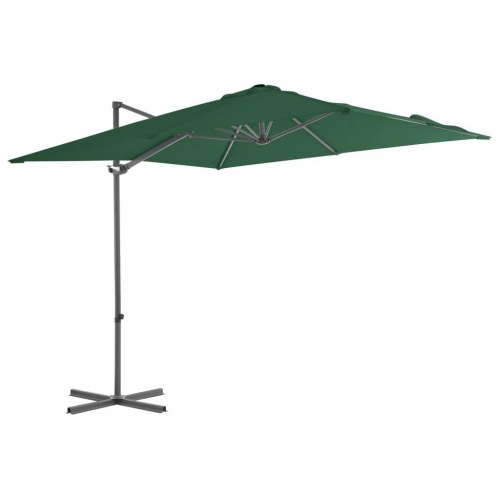 Hængeparasol 250x250 cm stålstang grøn