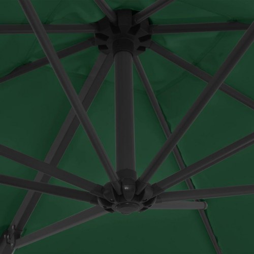 Hængeparasol 250x250 cm stålstang grøn