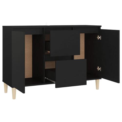 Skænk 101x35x70 cm konstrueret træ sort