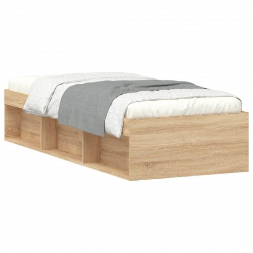 Sengeramme 75×190 cm i sonoma-eg med opbevaring