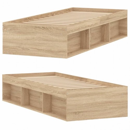 Sengeramme 75×190 cm i sonoma-eg med opbevaring