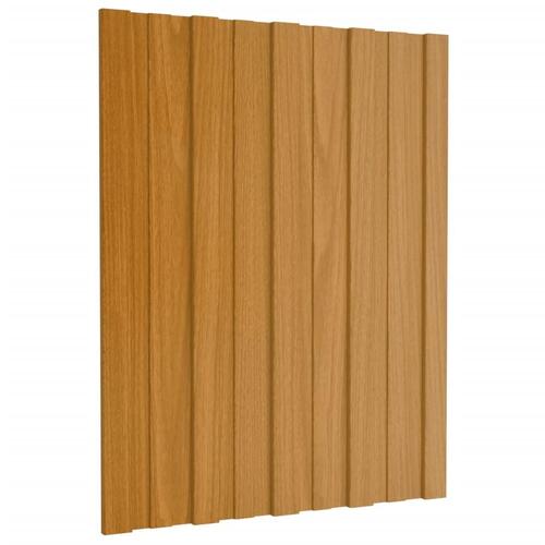Tagplader 12 stk. 60x45 cm galvaniseret stål lyst træ