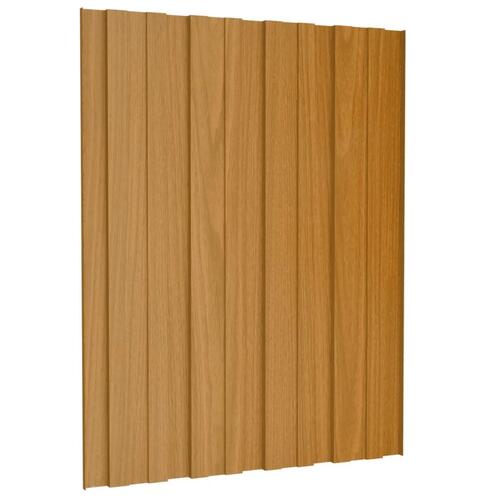 Tagplader 12 stk. 60x45 cm galvaniseret stål lyst træ