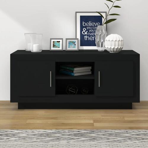 Tv-bord 102x35x45 cm konstrueret træ sort