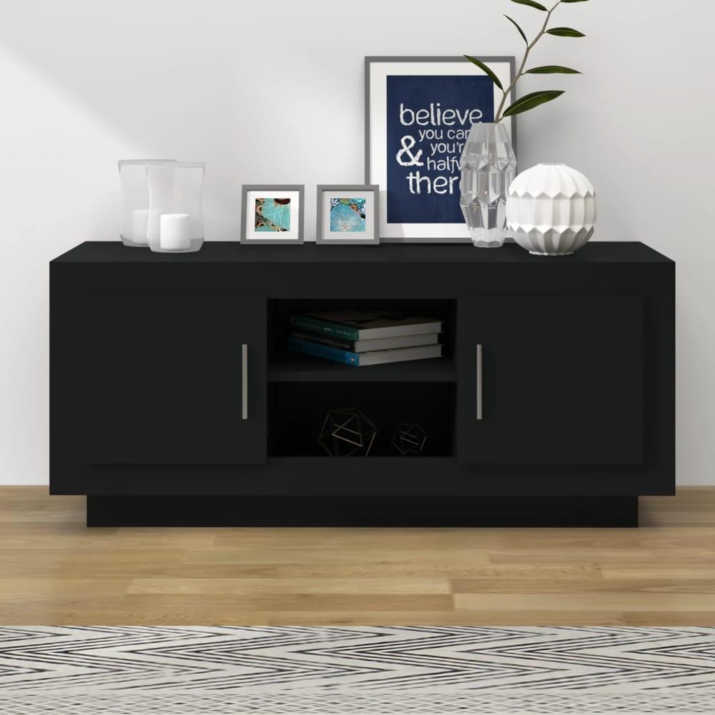 Tv-bord 102x35x45 cm konstrueret træ sort