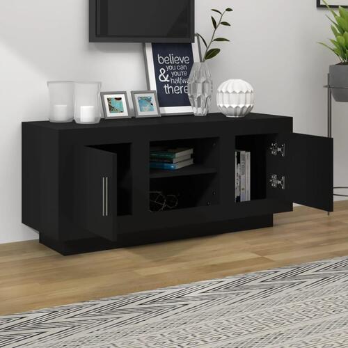 Tv-bord 102x35x45 cm konstrueret træ sort
