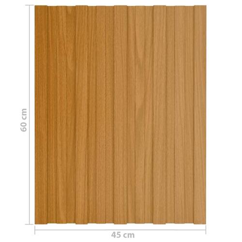 Tagplader 12 stk. 60x45 cm galvaniseret stål lyst træ