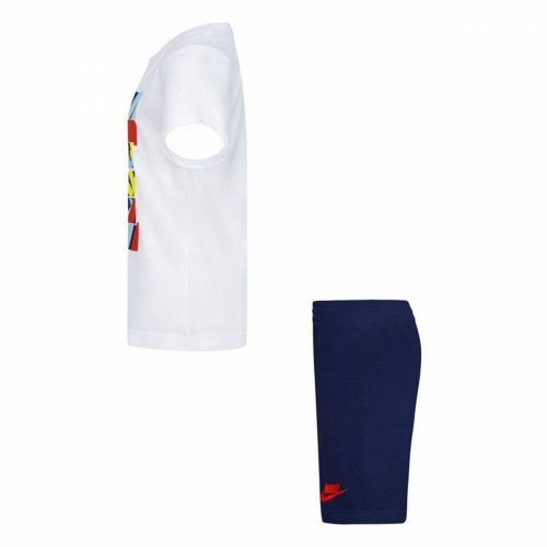 Nike Nsw Add Ft Short sæt til drenge, blå/hvid - 2 dele (7 år)