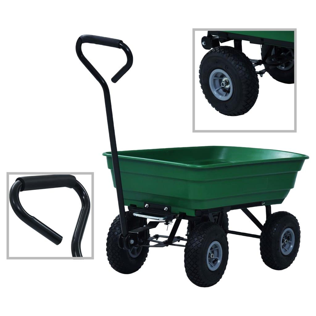 Vippelig havevogn 300 kg 75 l grøn