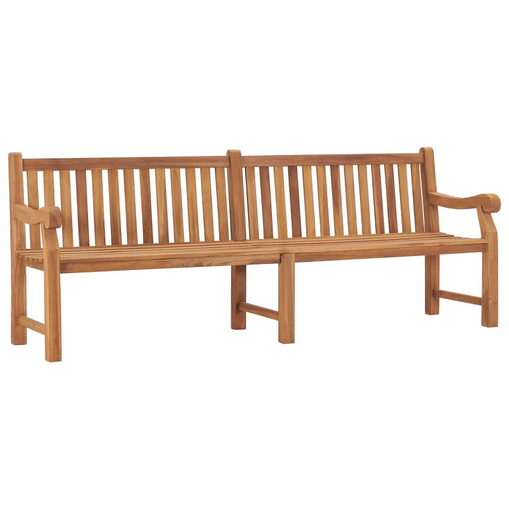 Havebænk 228 cm massivt teaktræ